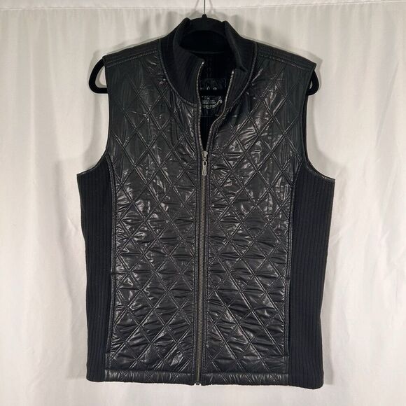 Prana Vest Women's XL Black Full Zip Turtleneck Zip Pockets Jacket Polyester - Picture 1 of 9